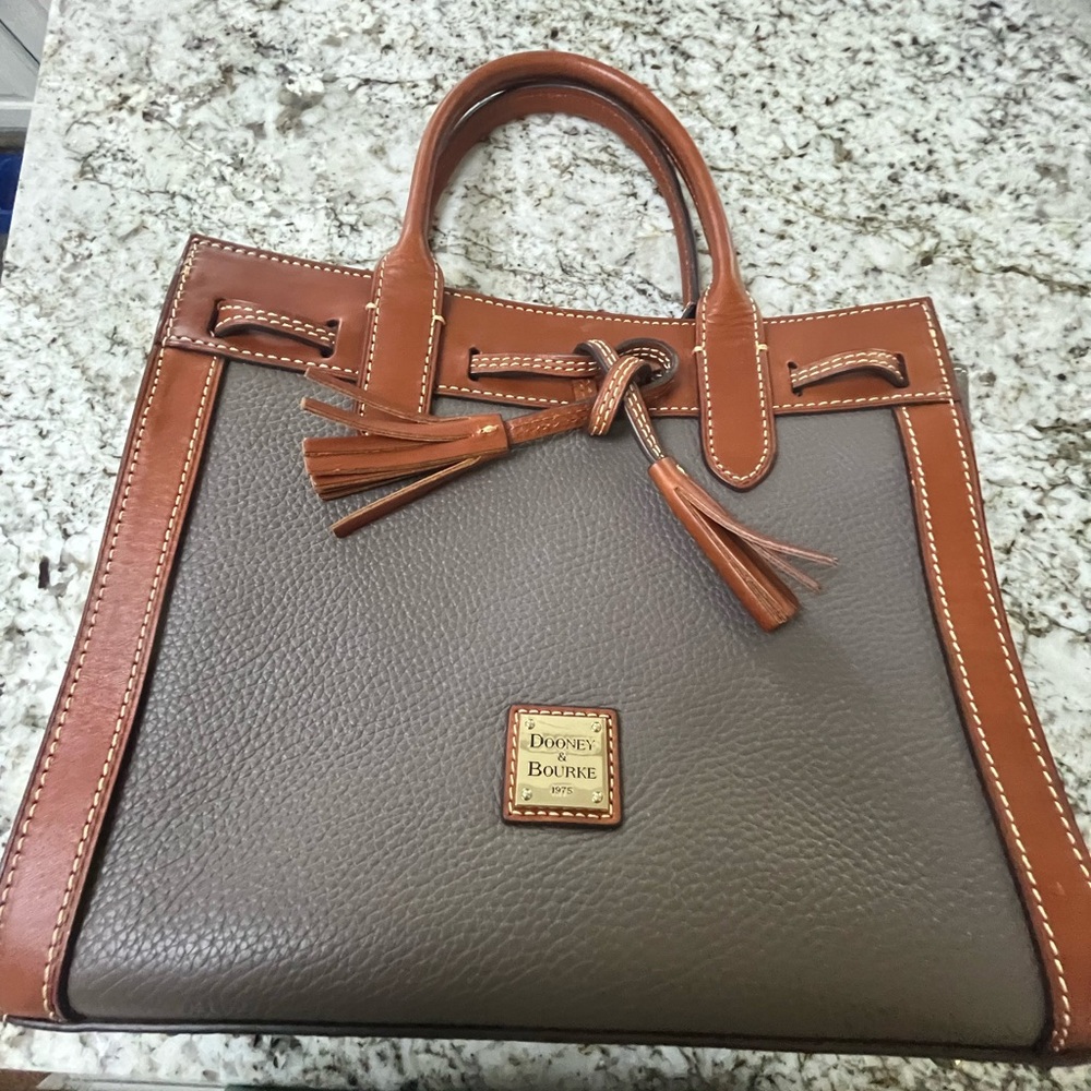 Dooney & Bourke Brown and Gray Leather Satchel